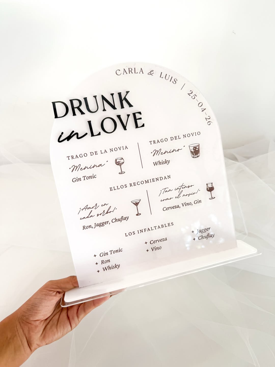 Menú de cócteles para boda